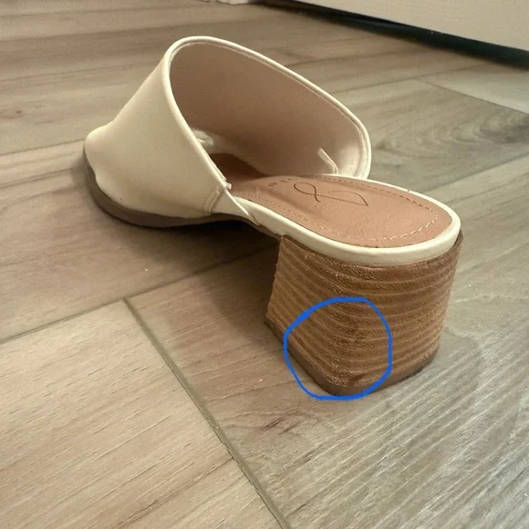 Joie| EUC Women’s Size 7.5 Cream Block Heel leather Mules - Picture 6 of 8